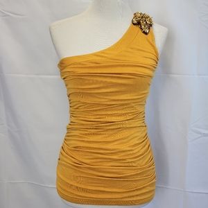 Wet Seal sequin rushed one shoulder lined bandage bodicon mini dress or …